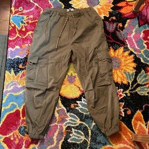 Urban Outfitters Parachute Pants Olive Green Joggers